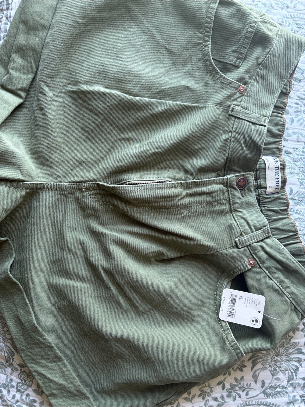 Free People High-Waist Olive Green Women's Shorts